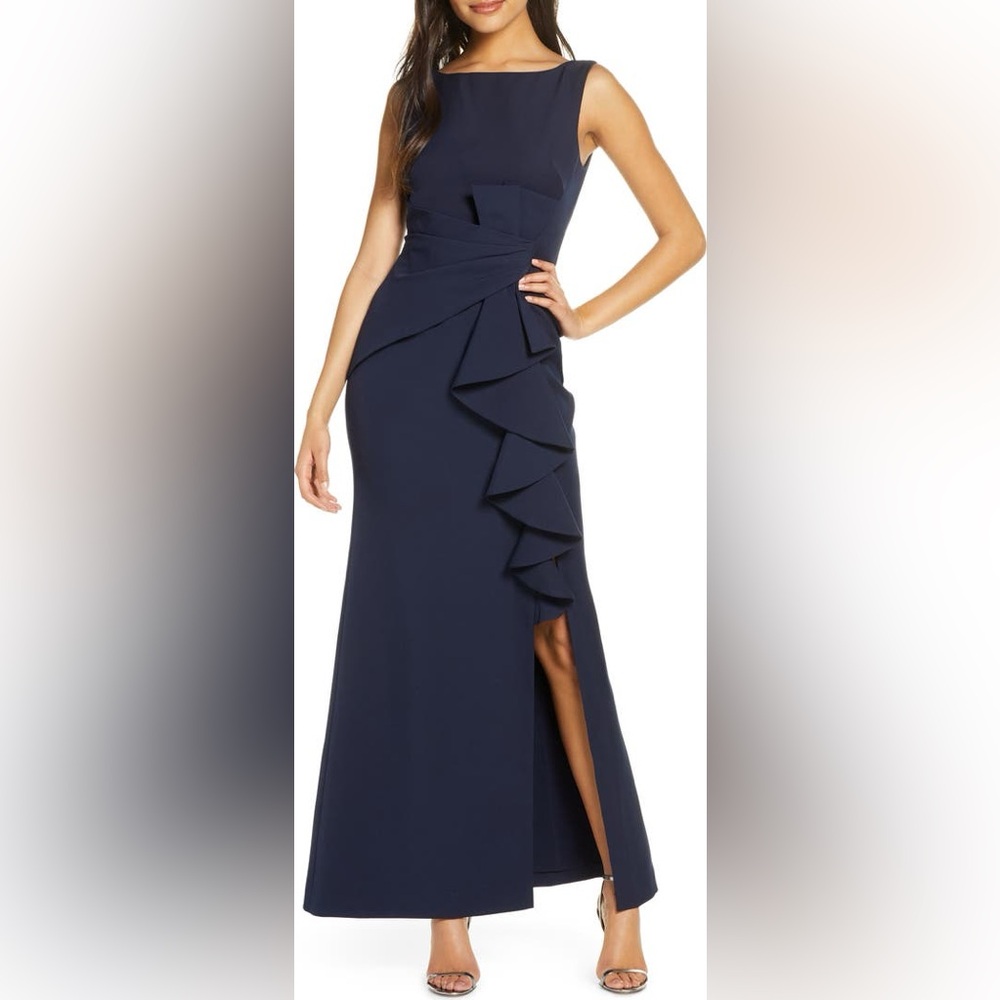 Eliza J Ruffle Front Gown